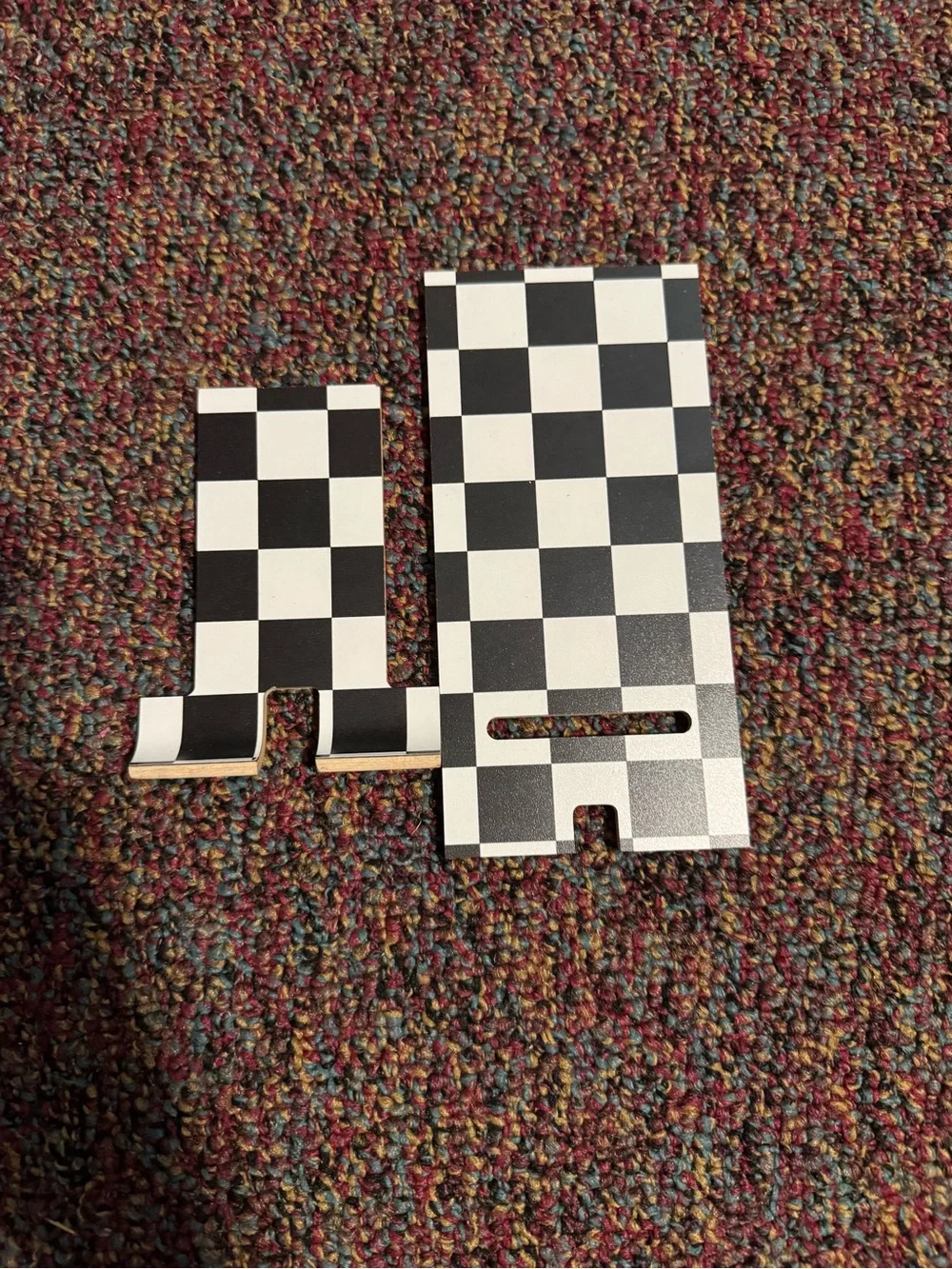 Checkerboard Wooden Phone Stand - Black & White ikea display new in package!